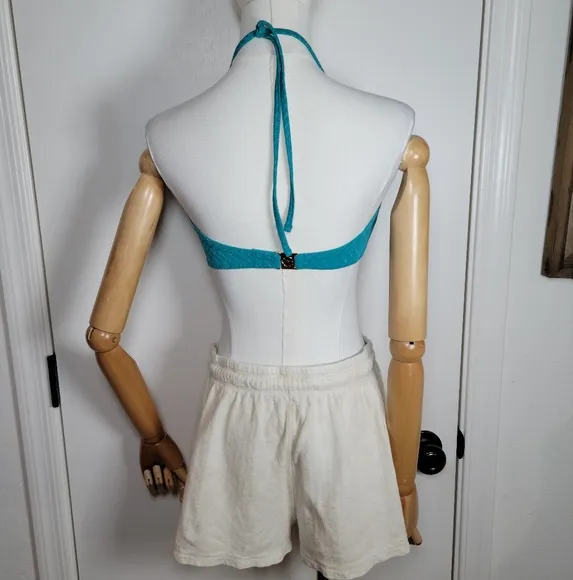 Theory Linen Blend Oatmeal Summer Shorts Size M Lightweight &amp; Chic