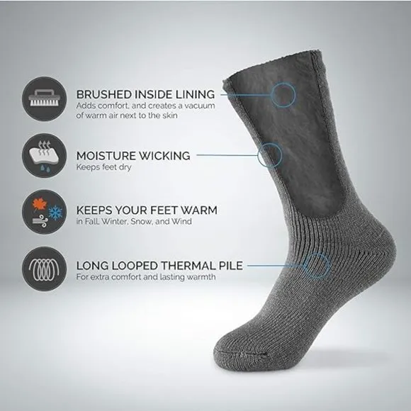 Thermal Socks for Men 2/4 Pack, Extreme Cold Boots Socks -Winter Insulated Socks