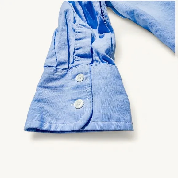 Thomas Pink Pale Blue &amp; White Prince of Wales Check Dress Shirt – Size 39/86 cm