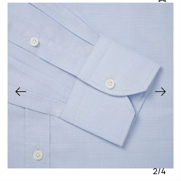 Thomas Pink Pale Blue &amp; White Prince of Wales Check Dress Shirt – Size 39/86 cm