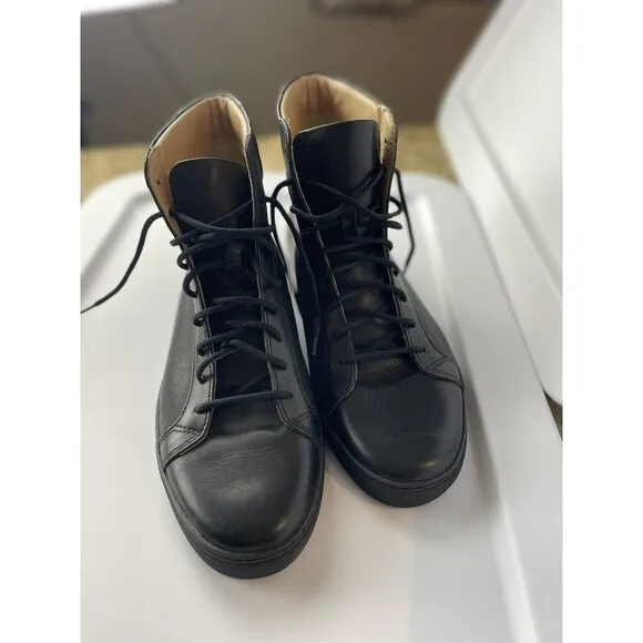Thoroughly Crafted Goods TCG Black Leather Size 41 Us 8 Logan High Top Sneakers