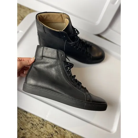 Thoroughly Crafted Goods TCG Black Leather Size 41 Us 8 Logan High Top Sneakers