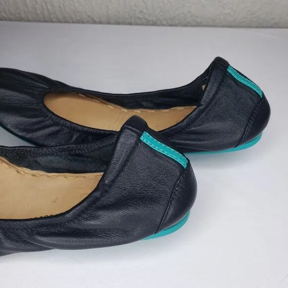 Tieks by Gavrieli Matte Black Ballet Flats Womens Size 7 Leather Foldable Shoes