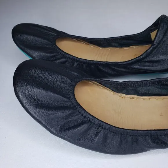 Tieks by Gavrieli Matte Black Ballet Flats Womens Size 7 Leather Foldable Shoes
