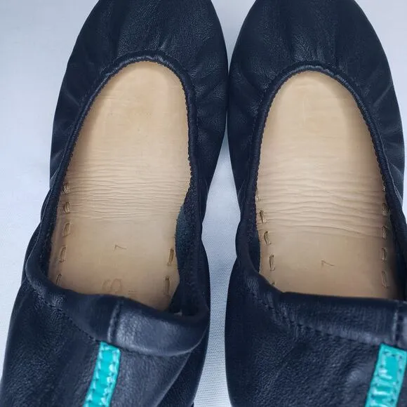Tieks by Gavrieli Matte Black Ballet Flats Womens Size 7 Leather Foldable Shoes