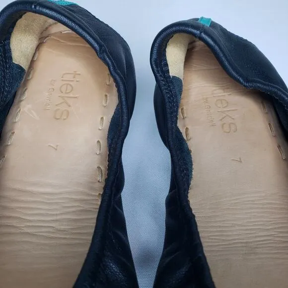 Tieks by Gavrieli Matte Black Ballet Flats Womens Size 7 Leather Foldable Shoes