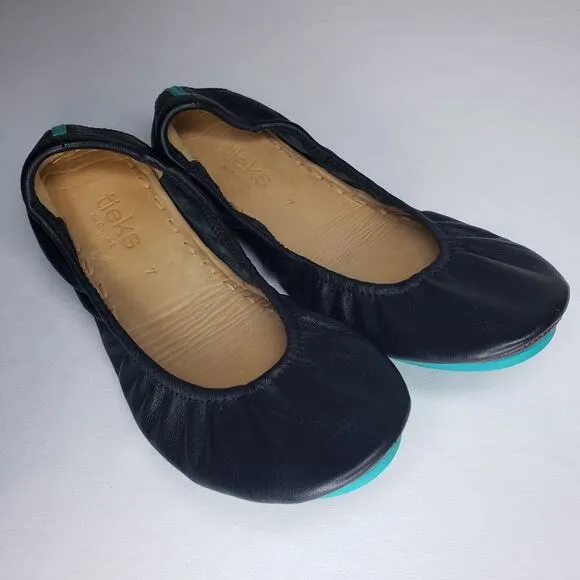 Tieks by Gavrieli Matte Black Ballet Flats Womens Size 7 Leather Foldable Shoes