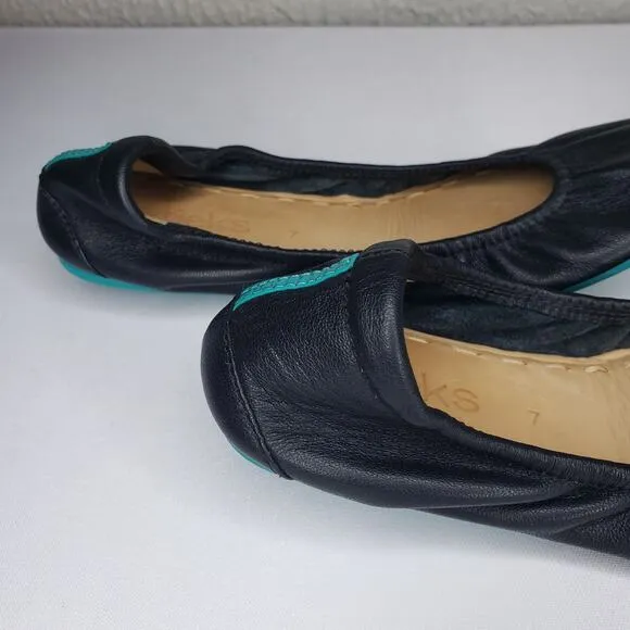 Tieks by Gavrieli Matte Black Ballet Flats Womens Size 7 Leather Foldable Shoes