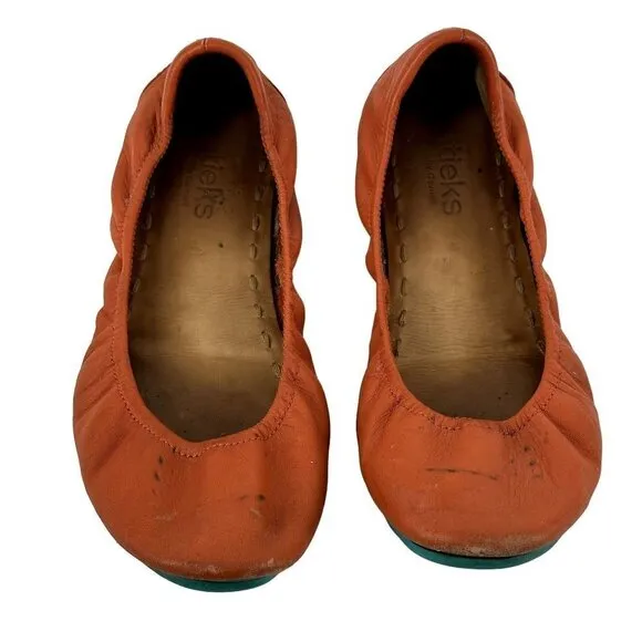 Tieks Classic Ballet Flats Poppy Orange Size 8