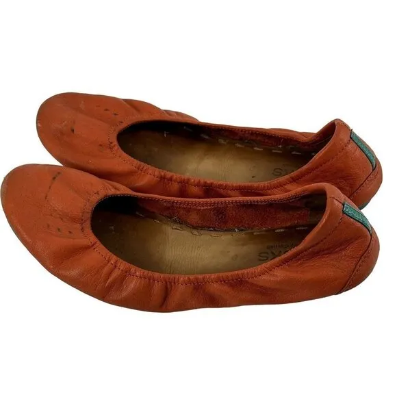 Tieks Classic Ballet Flats Poppy Orange Size 8