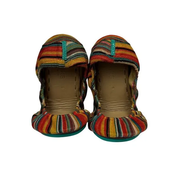 Tieks Gavriela Sunset Stripe Ballet Flats Women's 9 Boho Casual