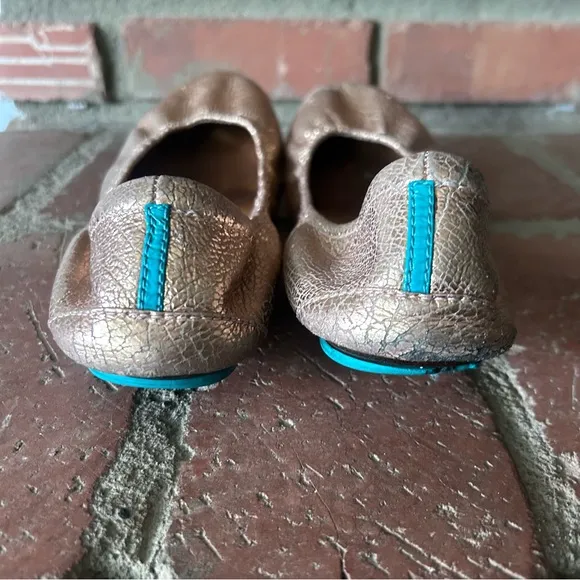 Tieks Leather Ballet Flats in Rose Gold Sz 8