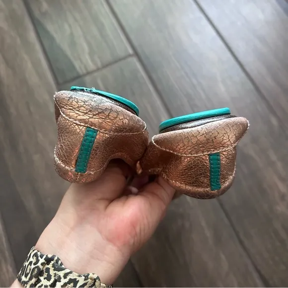 Tieks Leather Ballet Flats in Rose Gold Sz 8
