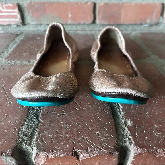 Tieks Leather Ballet Flats in Rose Gold Sz 8