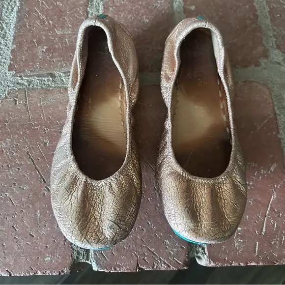 Tieks Leather Ballet Flats in Rose Gold Sz 8
