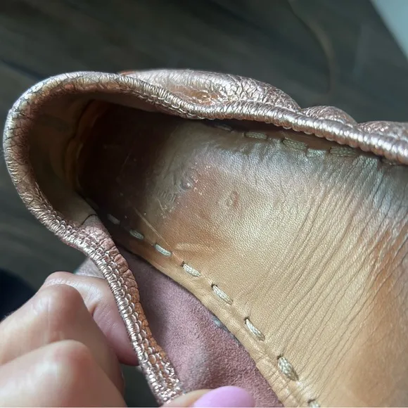 Tieks Leather Ballet Flats in Rose Gold Sz 8