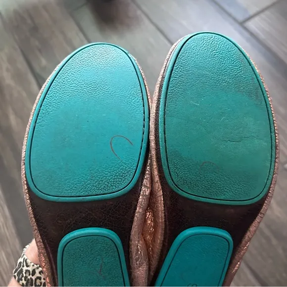 Tieks Leather Ballet Flats in Rose Gold Sz 8