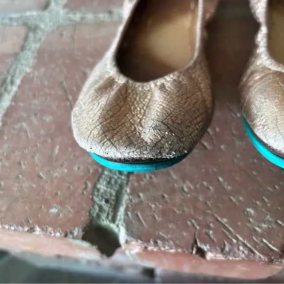 Tieks Leather Ballet Flats in Rose Gold Sz 8