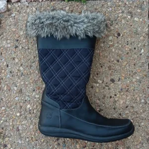 Timberland black waterpoof pull on winter boots fur trim