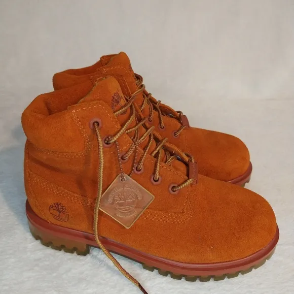 Timberland Limited Edition 6&quot; Premium Dark Rust Suede Waterproof Girl's Boots