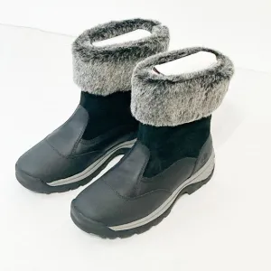 Timberland NWB Sz 8 Jet Black White Ledge Mid PrimaLoft Pull-On Snow Boots