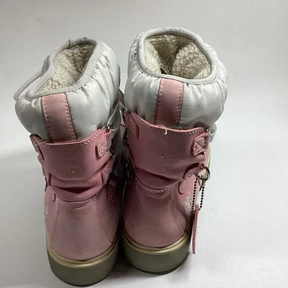 Timberland Pink Boots  Womens Leather Work Winter Warm Laced 650 Insulated Flaw