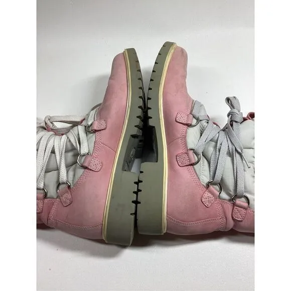 Timberland Pink Boots  Womens Leather Work Winter Warm Laced 650 Insulated Flaw