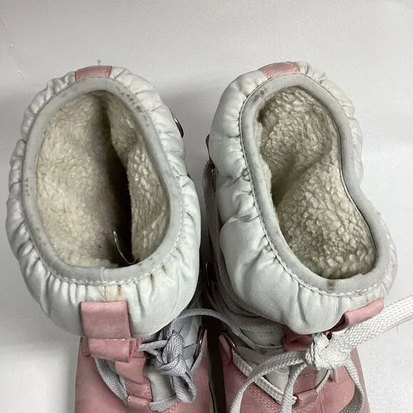 Timberland Pink Boots  Womens Leather Work Winter Warm Laced 650 Insulated Flaw