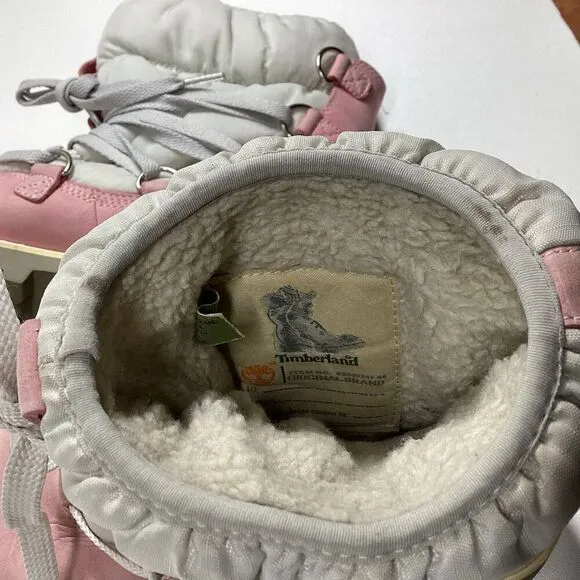 Timberland Pink Boots  Womens Leather Work Winter Warm Laced 650 Insulated Flaw