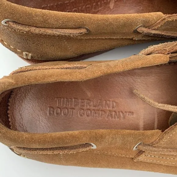 Timberland slip on men’s loafers classic brown suede leather men’s size 10