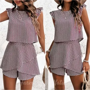 Timeless Tones Shorts Set - Burgundy
