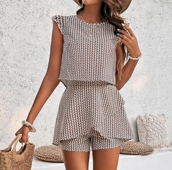 Timeless Tones Shorts Set - Caramel