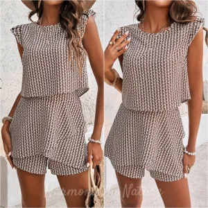 Timeless Tones Shorts Set - Caramel