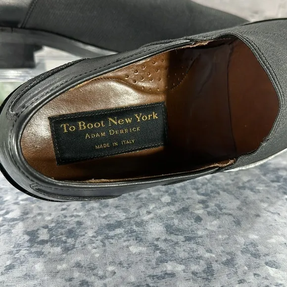 To Boot New York - Adam Derrick - Black Leather Stretch Dress Loafers Men’s 9.5M