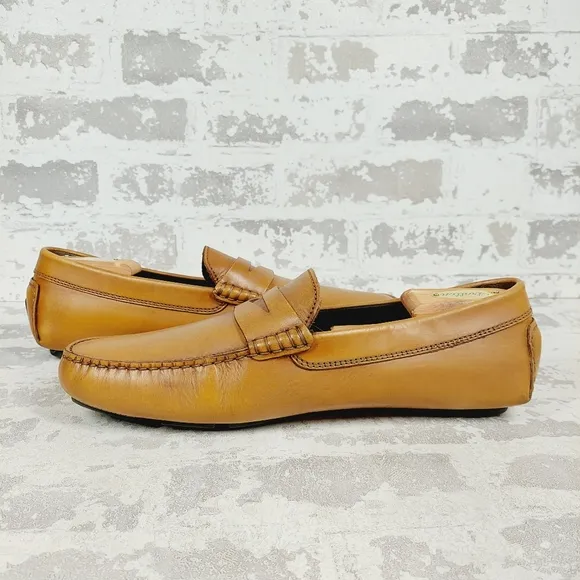 To Boot New York Adam Derrick Brown Leather Slip On Loafers V499