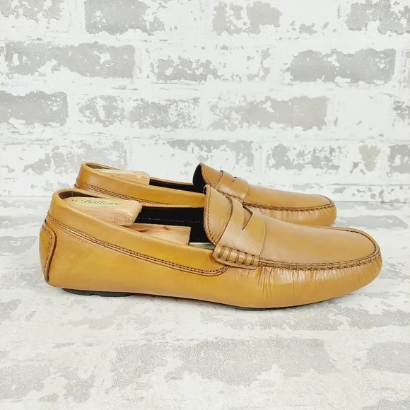 To Boot New York Adam Derrick Brown Leather Slip On Loafers V499
