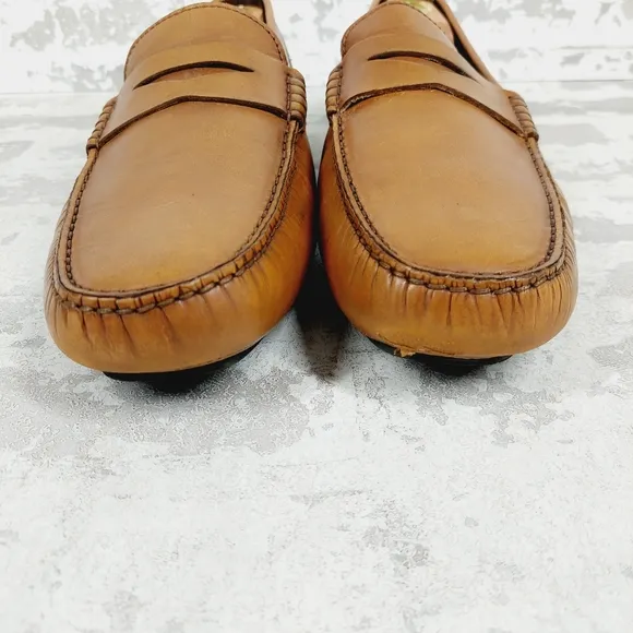 To Boot New York Adam Derrick Brown Leather Slip On Loafers V499