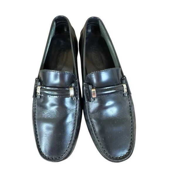 Tod’s Black Leather Bit Loafers Size 6.5 | Classic Italian Slip-On Shoes