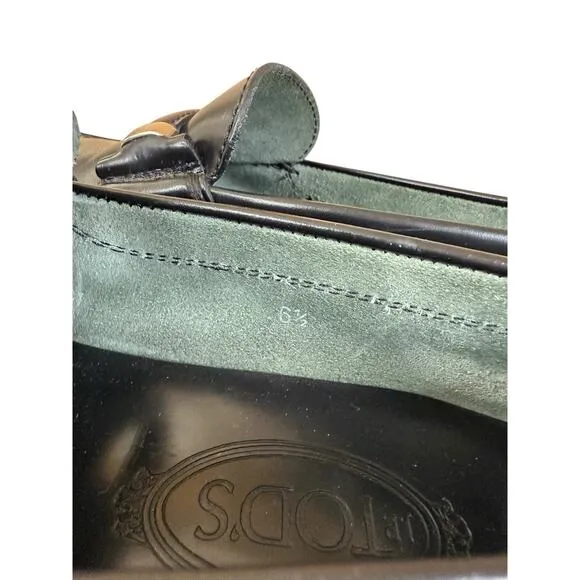 Tod’s Black Leather Bit Loafers Size 6.5 | Classic Italian Slip-On Shoes