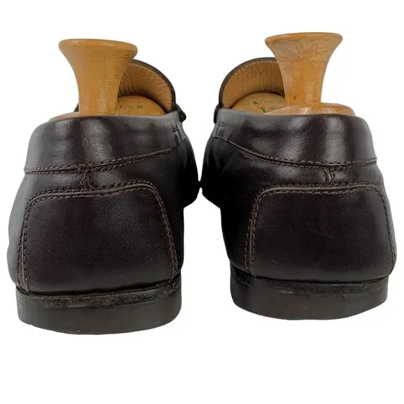 TODs Chocolate Brown Leather Dress Penny‎ Loafers