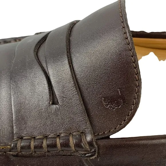 TODs Chocolate Brown Leather Dress Penny‎ Loafers