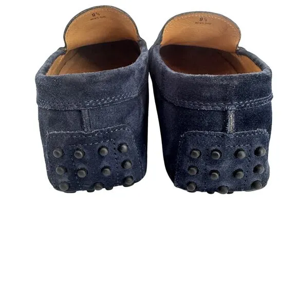 Tod's Classic Driving Loafers Navy Blue Gommino Size 9.5 Suede