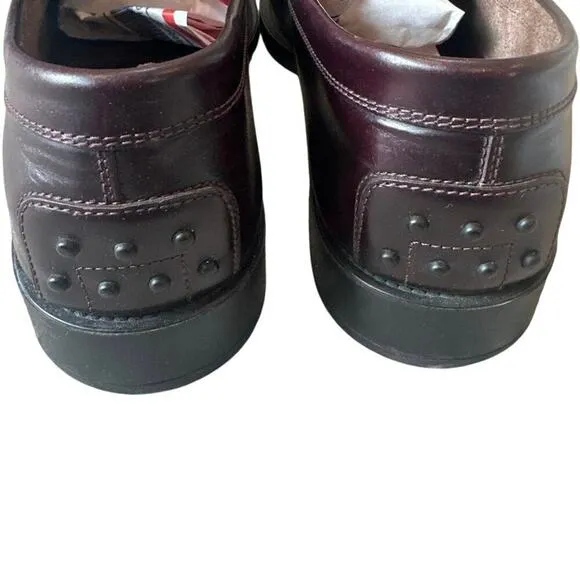 TODS Classic Slip On Signature Sole Dress Loafer Cordovan Brown Burgundy EUC 10