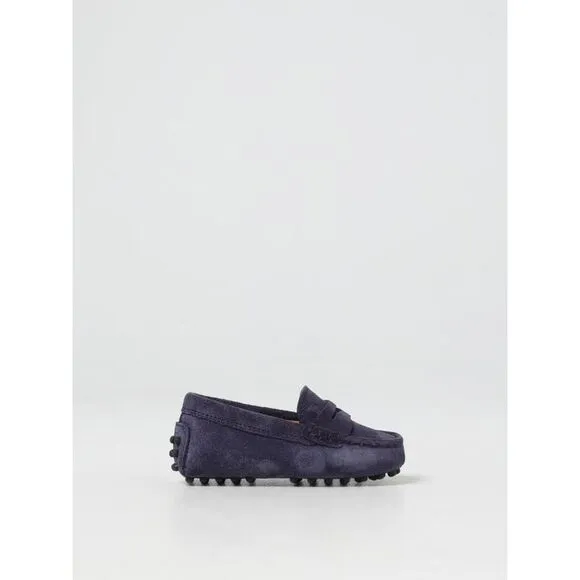 Tod's Gommino Suede Loafers Pebble Sole Kids Blue Footwear