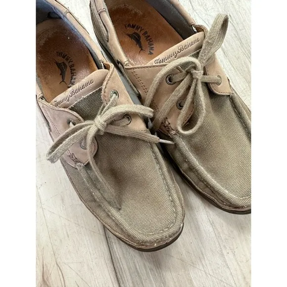 Tommy Bahama Boat Deck Clove With Sisal Loafers Tan Suede Casual Shoes