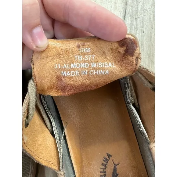 Tommy Bahama Boat Deck Clove With Sisal Loafers Tan Suede Casual Shoes