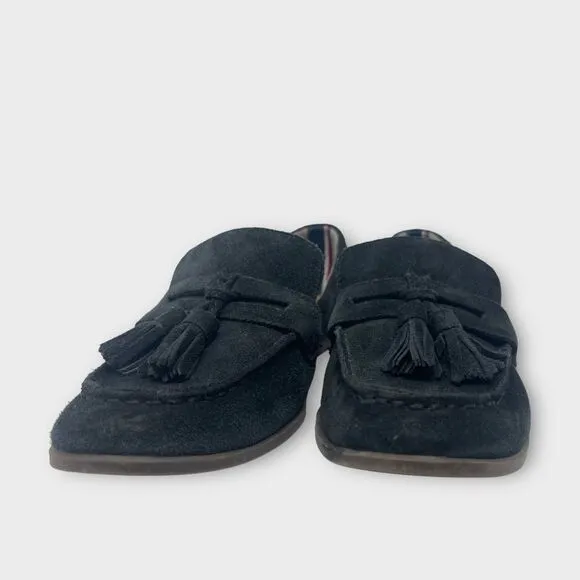 Tommy Hilfiger Black Suede Loafer Sz 8 Office Pretty Preppy Core