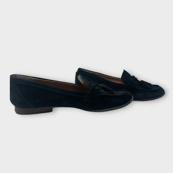 Tommy Hilfiger Black Suede Loafer Sz 8 Office Pretty Preppy Core