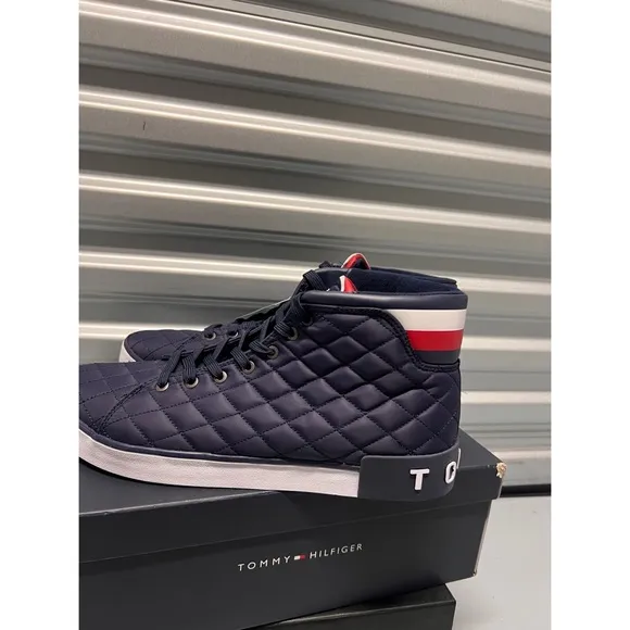 TOMMY HILFIGER MEN’S ROSH 3 HIGH TOP NAVY SNEAKERS