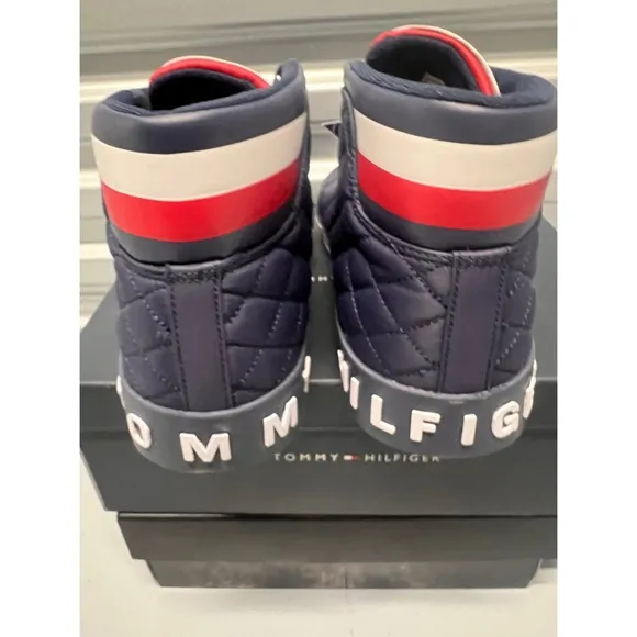 TOMMY HILFIGER MEN’S ROSH 3 HIGH TOP NAVY SNEAKERS